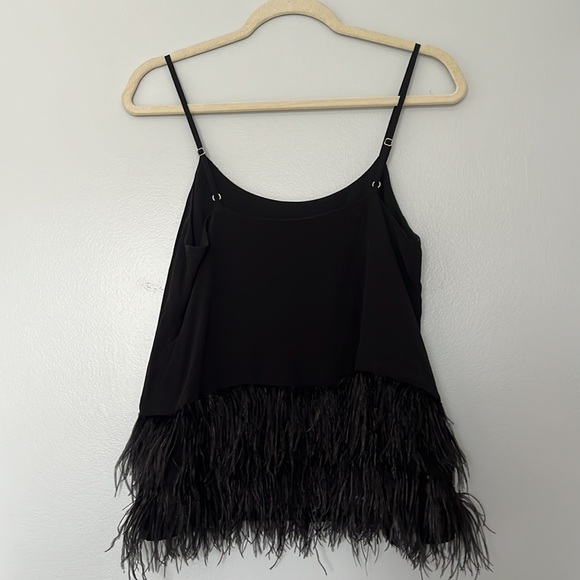 Lord & Taylor’s, Design Lab, Feather trim tank, lined - Picture 4 of 9